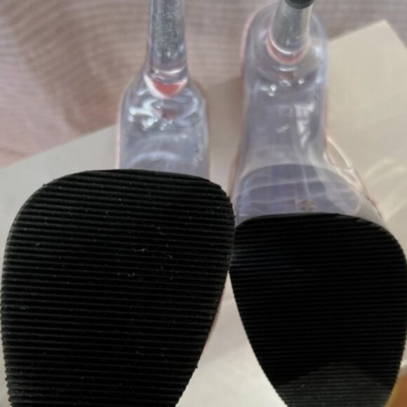 VTG LUCIOUS Centerfold-701G BAby Pink Glitter / Clear 6 3/4 Spike Heels Sz 9 NEW - Picture 12 of 13